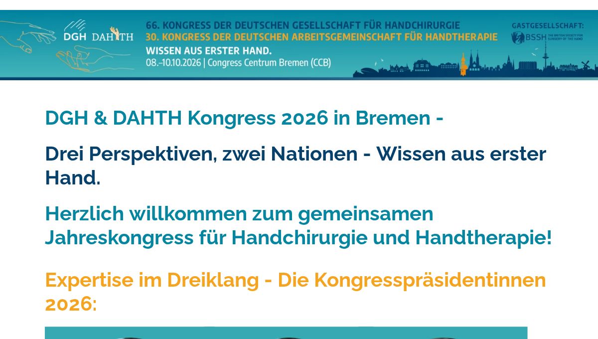 66. Kongress der Deutschen Gesellschaft für Handchirurgie