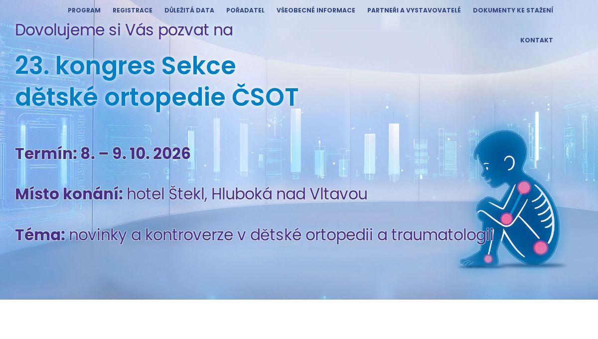 23. kongres Sekce dětské ortopedie ČSOT