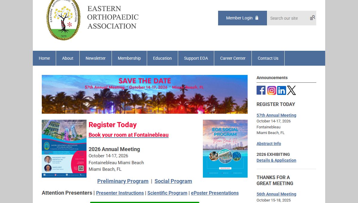 Eastern Orthopaedic Association (EOA) 57th Annual Meeting