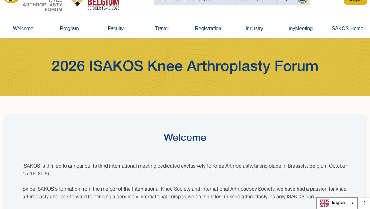 2026 ISAKOS Knee Arthroplasty Forum