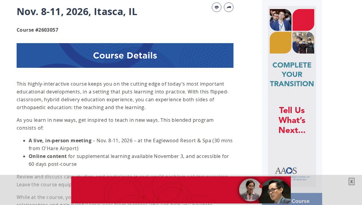 59th Annual AAOS Course for Orthopaedic Educators