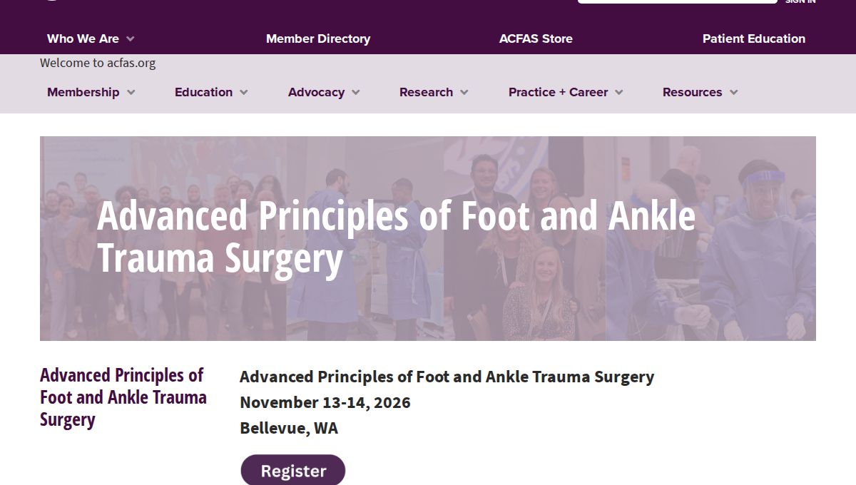 AO DPM NA Blended Course – Advanced Principles of Foot and Ankle Trauma Surgery (Bellevue, November 2026)