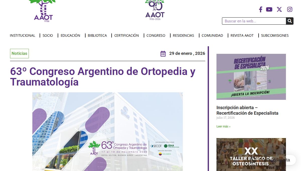 63º Congreso Argentino de Ortopedia y Traumatología