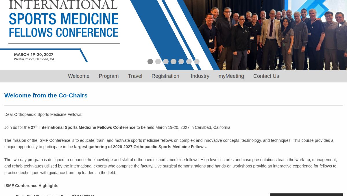 27th International Sports Medicine Fellows Conference (ISMF)