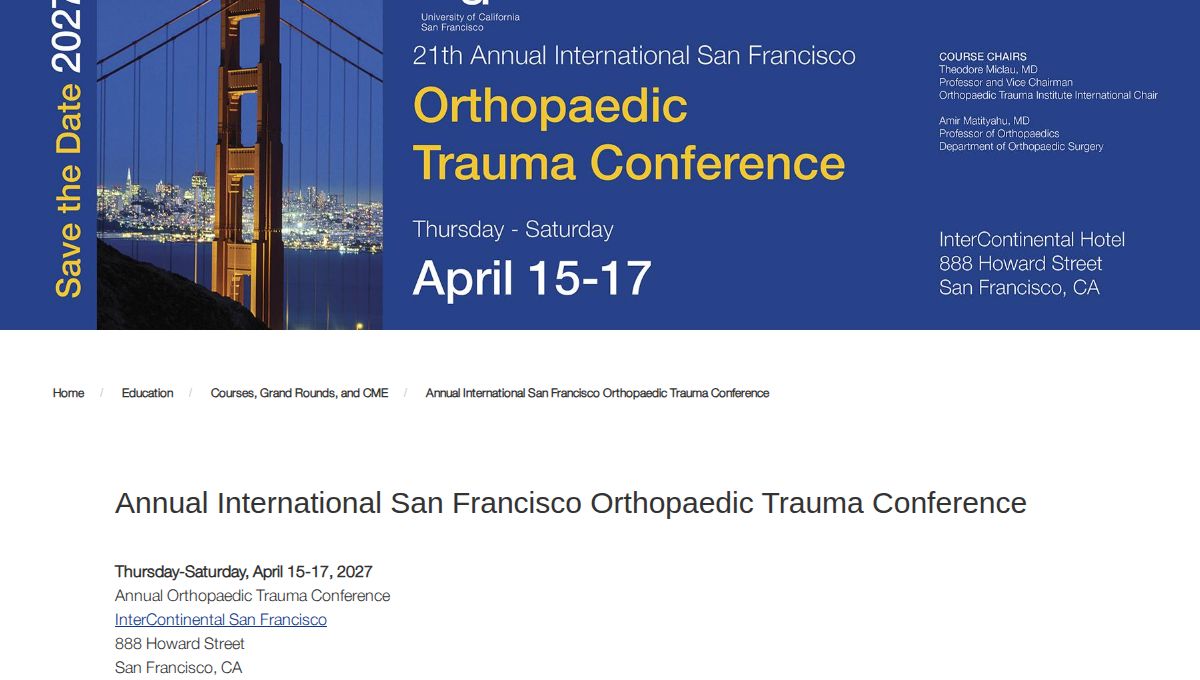 Annual International San Francisco Orthopaedic Trauma Conference 2027