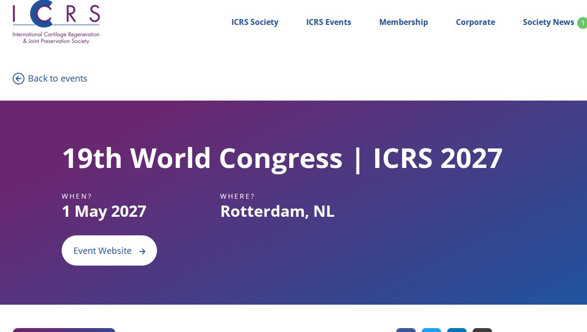 19th World Congress ICRS 2027