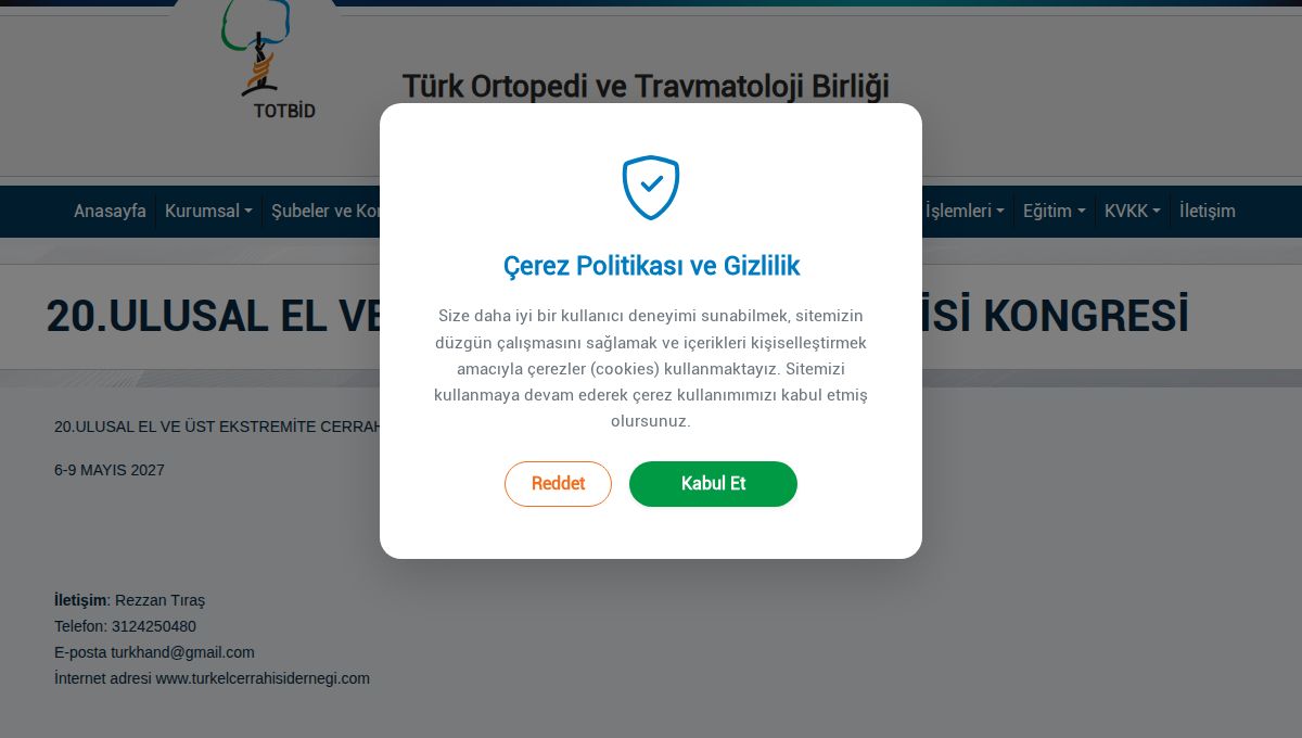 20. Ulusal El ve Üst Ekstremite Cerrahisi Kongresi