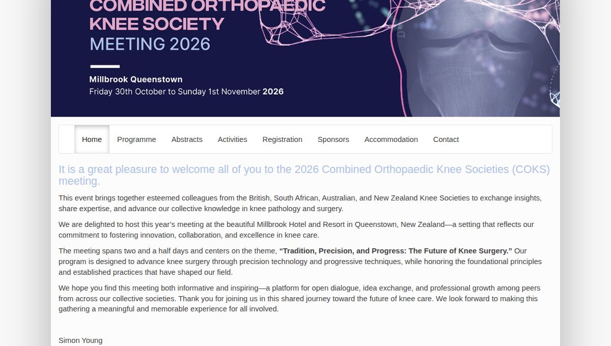2026 Combined Orthopaedic Knee Societies Meeting