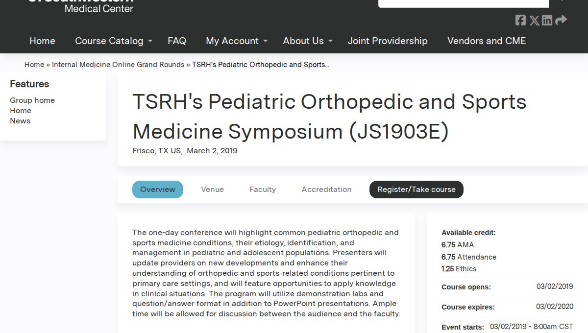 TSRH's Pediatric Orthopedic and Sports Medicine Symposium 2026
