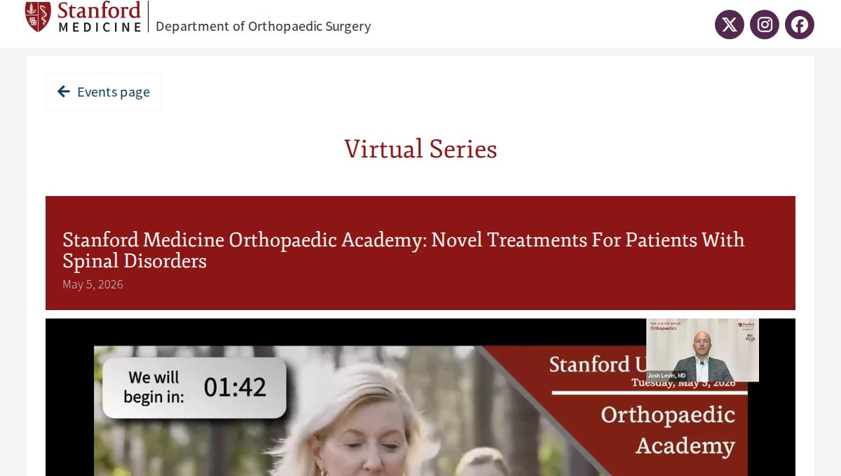 Stanford Medicine Orthopaedic Academy CME Series – Hand and Wrist (2026 Edition)