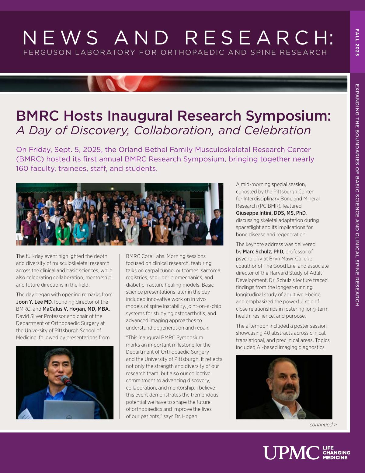 UPMC Bethel Musculoskeletal Research Center (BMRC) Research Symposium 2026