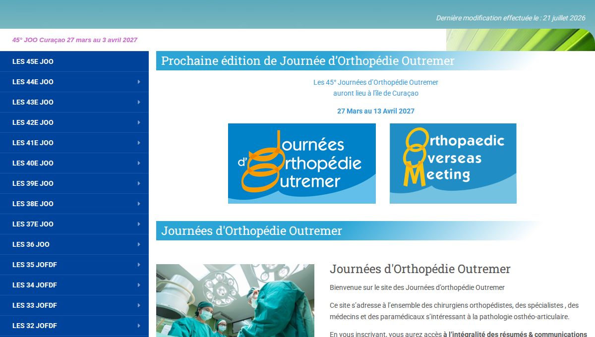 45èmes Journées Outremer d'Orthopédie 2027