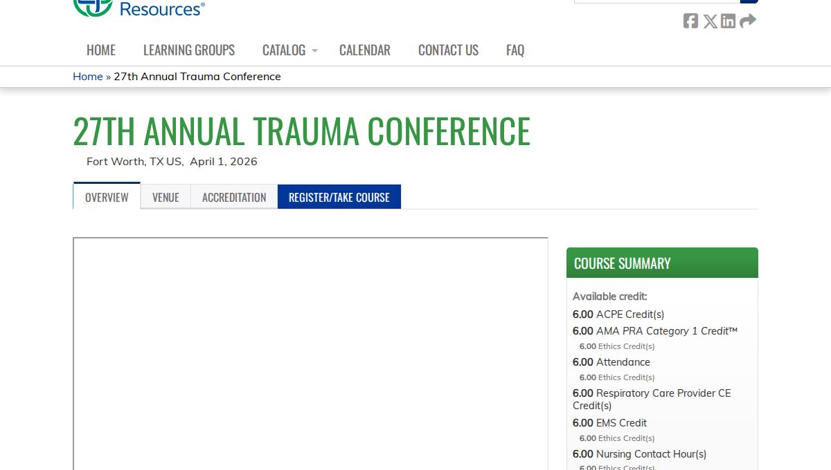 28th Annual THFW Trauma Conference 2027 ("Road to Disaster")