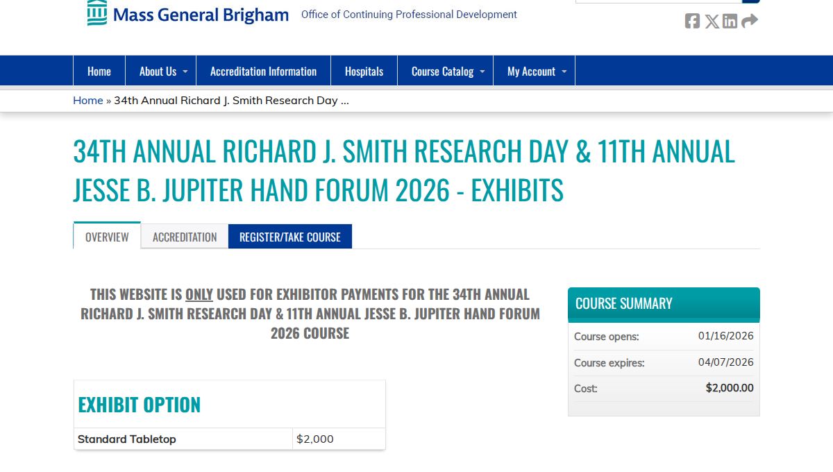35th Annual Richard J. Smith Research Day & 11th Annual Jesse B. Jupiter International Hand Forum 2027