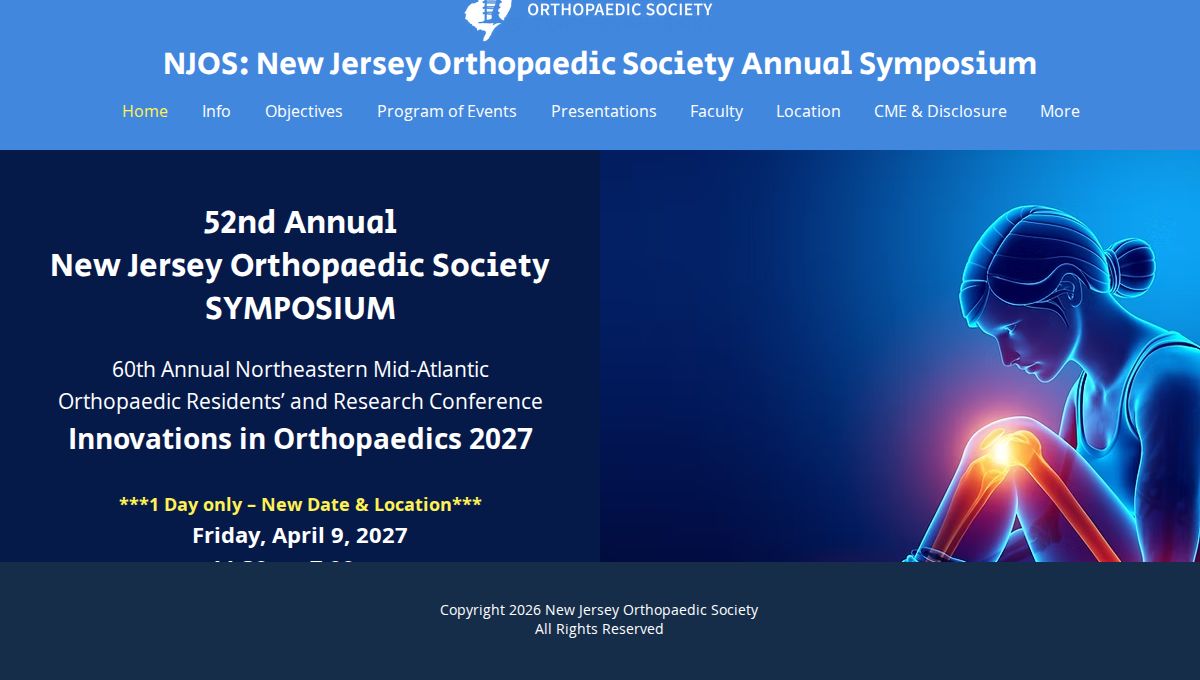 New Jersey Orthopaedic Society (NJOS) 52nd Annual Spring Symposium 2027