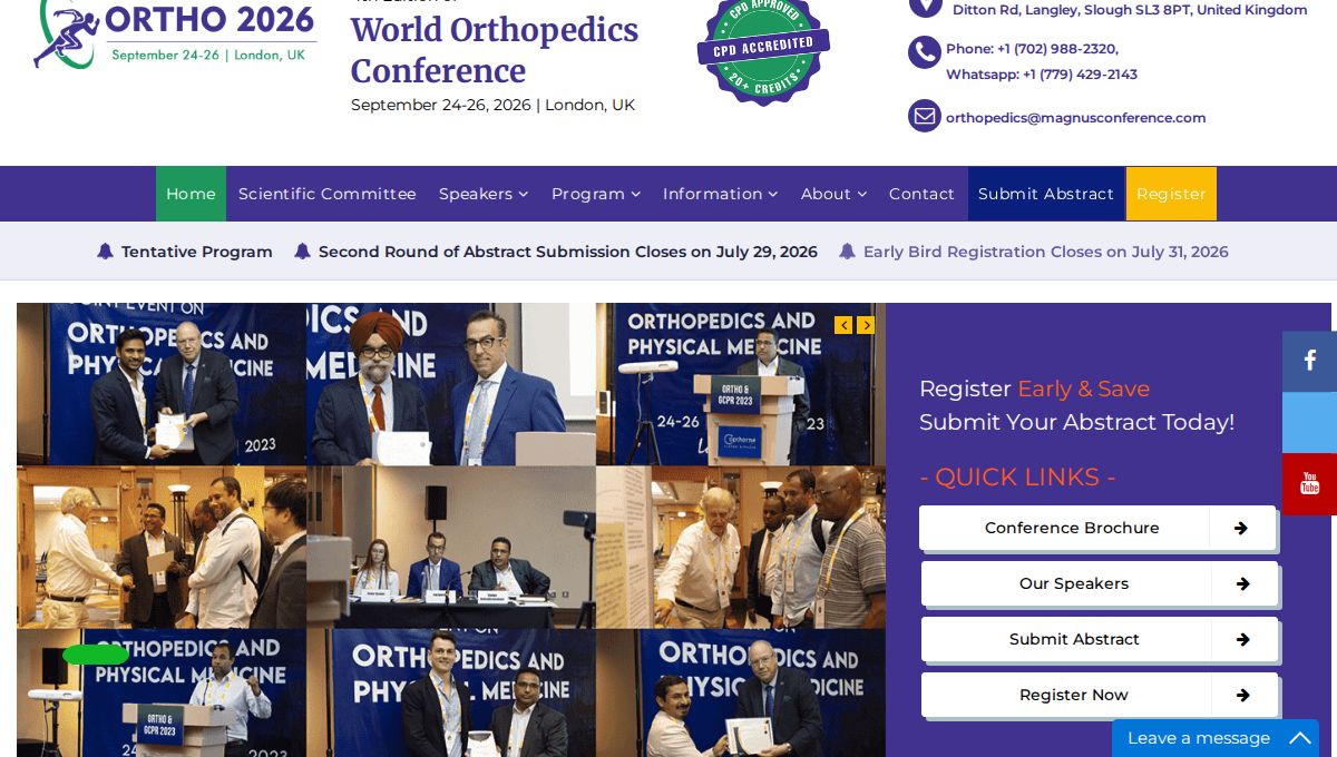 5th Edition of World Orthopedics Conference 2027