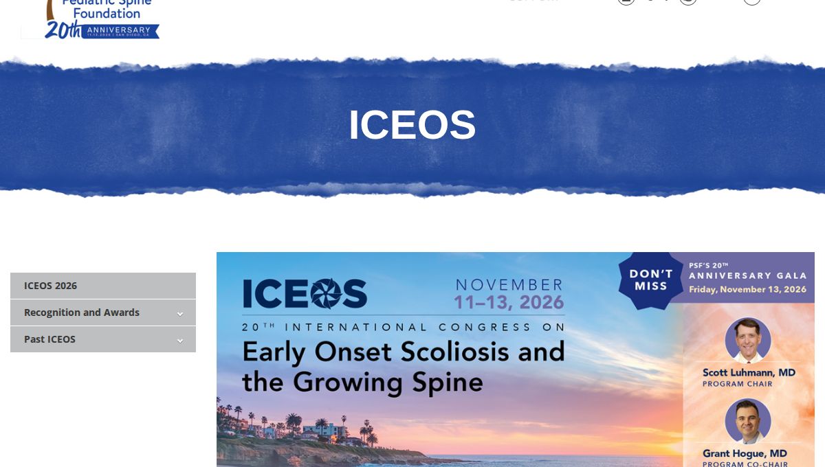 International Congress on Early Onset Scoliosis (ICEOS) 2026