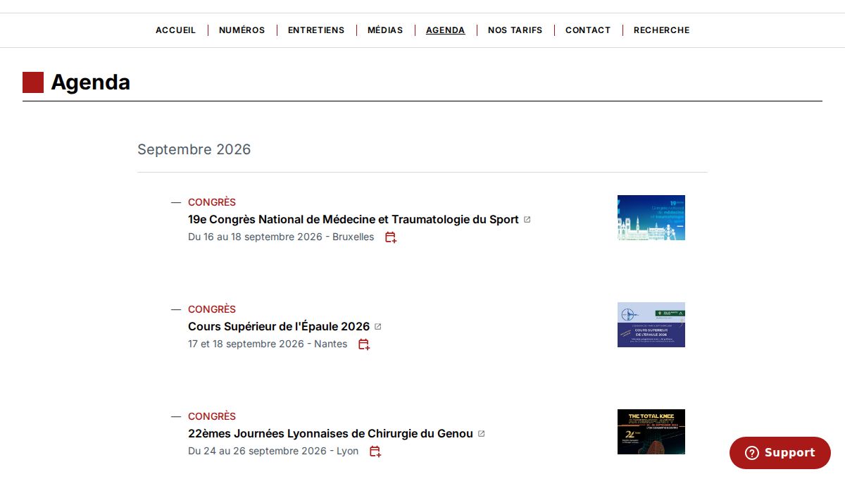 19e Congrès National de Médecine et Traumatologie du Sport 2026