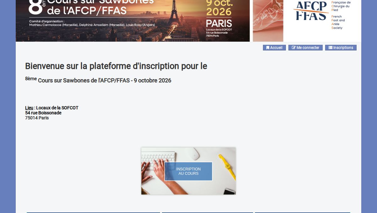 8ème Cours sur Sawbones de l'AFCP/FFAS
