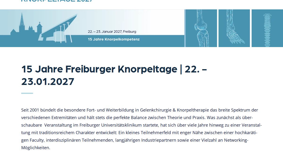 Freiburger Knorpeltage 2028