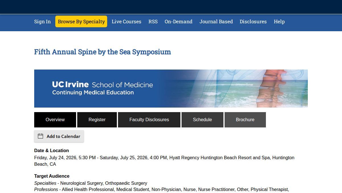 Fifth Annual Spine by the Sea Symposium