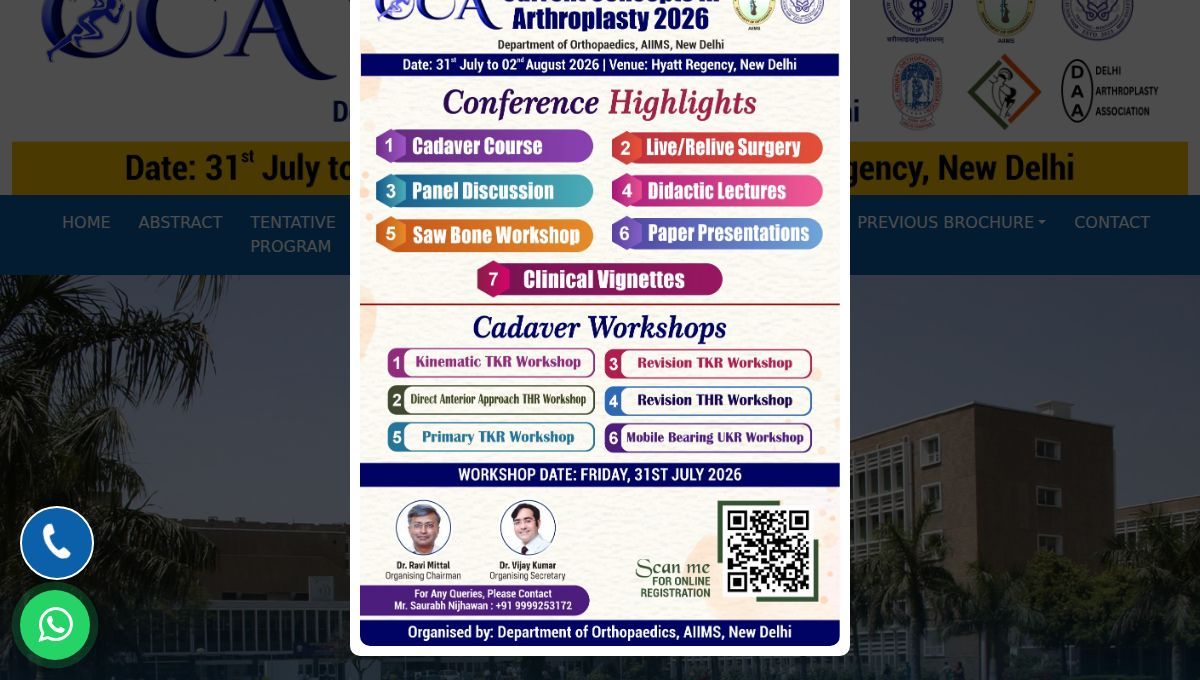 Current Concepts in Arthroplasty 2026 - Workshop