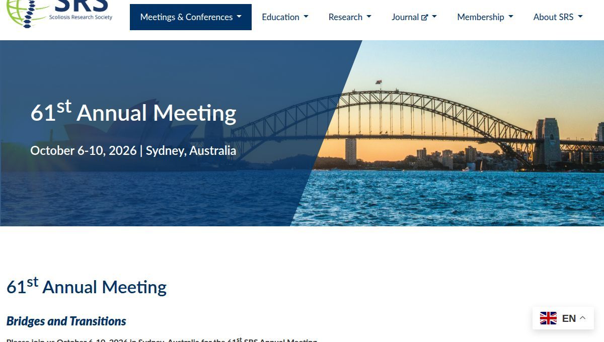 61st Annual Meeting of the Scoliosis Research Society (SRS 2026)