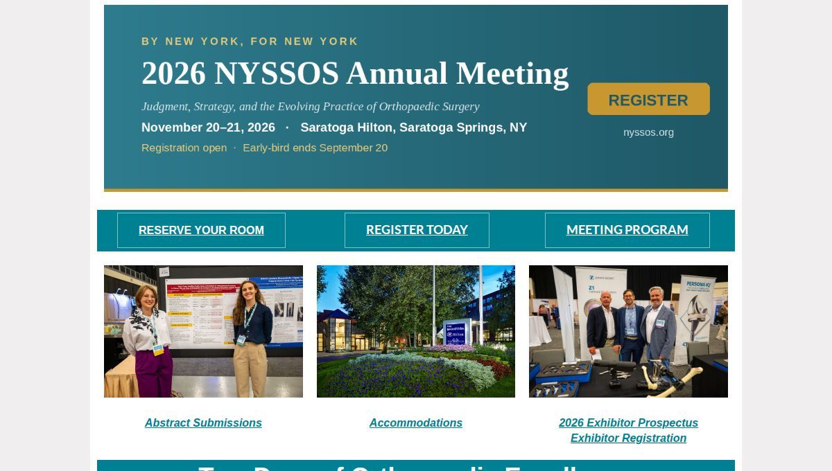 2026 NYSSOS Annual Meeting
