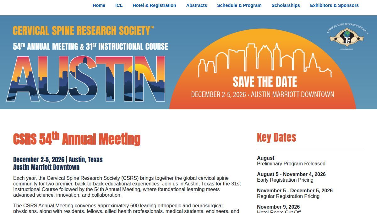 CSRS 54th Annual Meeting & 31st Instructional Course 2026