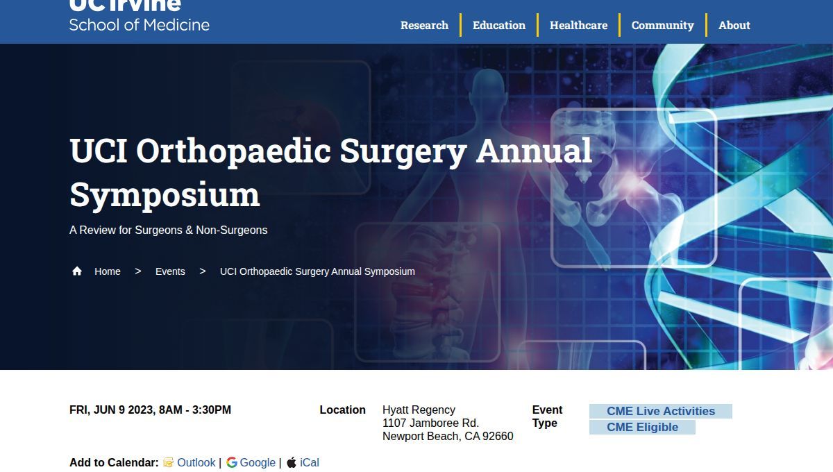 UC Irvine Orthopaedic Surgery Annual Symposium 2027