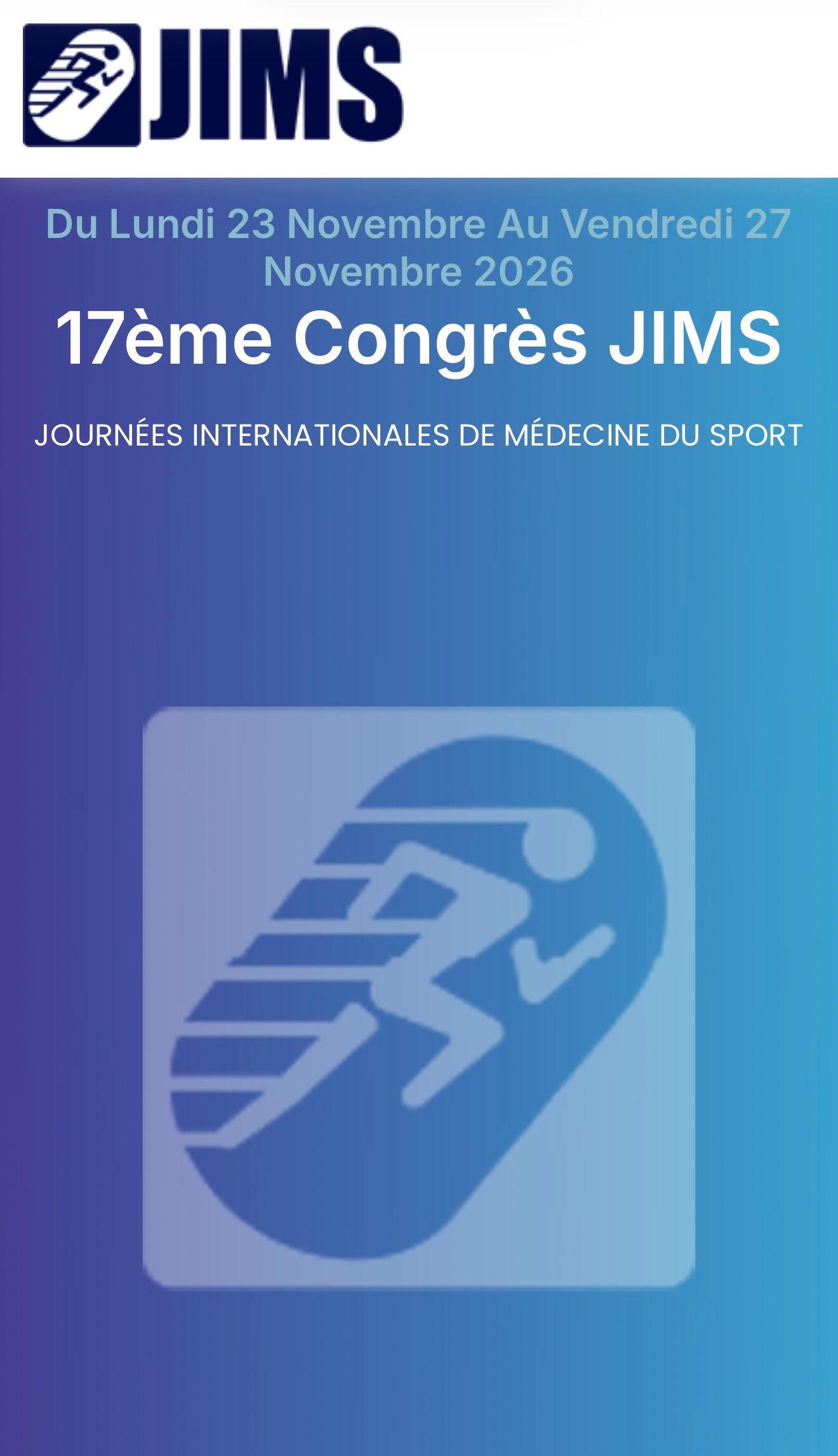 17ème Congrès JIMS – Journées Internationales de Médecine du Sport