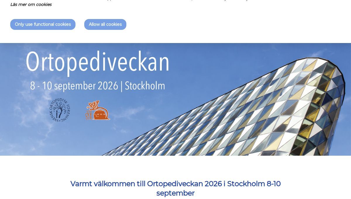 Ortopediveckan 2026 (semaine suédoise d'orthopédie)